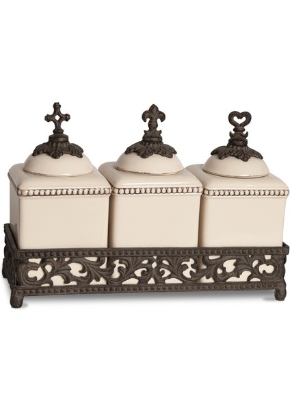 Acanthus Triple Jar Set