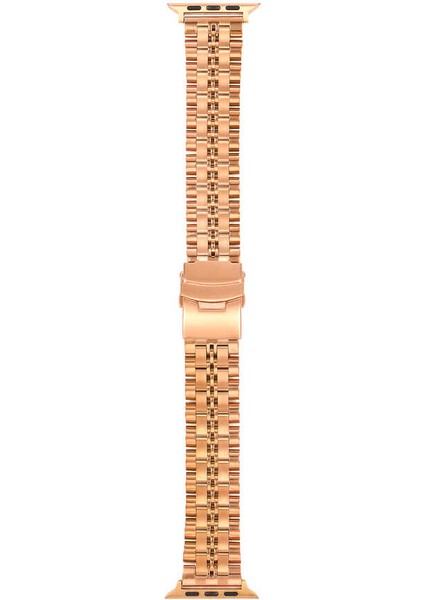 Apple Watch Ultra 3 (49MM) Uyumlu Şeritli Görünüm Metal Kordon-54 Rose Gold fiyatları