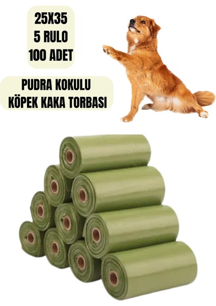 5 Rulo Kedi Köpek Kaka Poşeti Kutulu Pudra Kokulu Kaka Torbası Pet Evcil Hayvan 100 Dışkı Poşet