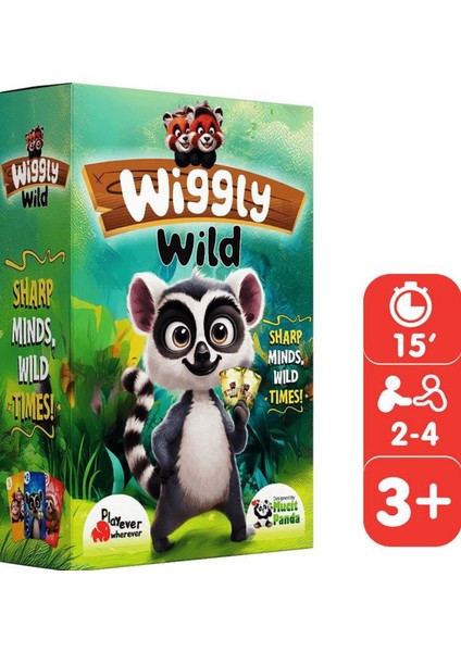 Mücit Panda Playever Wiggly Wild, Renk ve Sayı Eşleştirme Kart Oyunu (3-6 Yaş)