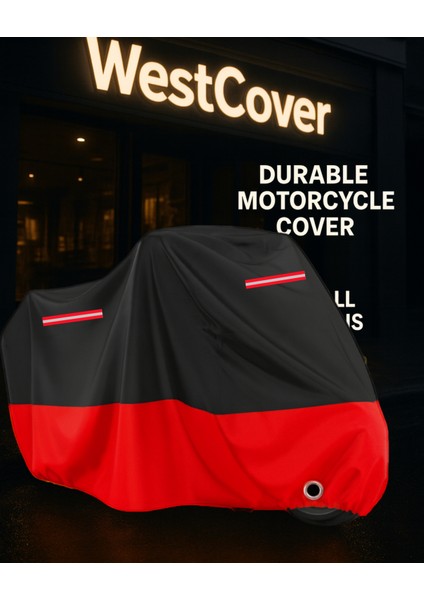 Aprilia Shiver 900 Uyumlu (Kırmızı-Siyah) Kırmızı Reflektörlü Motosiklet Brandası Motor Örtüsü modelleri