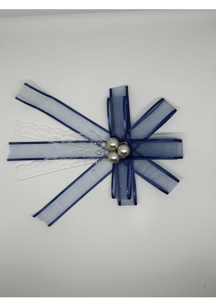 Gelin Bohçası Için Özel Incili 3 Adet Lacivert Bohça Çiçeği modelleri