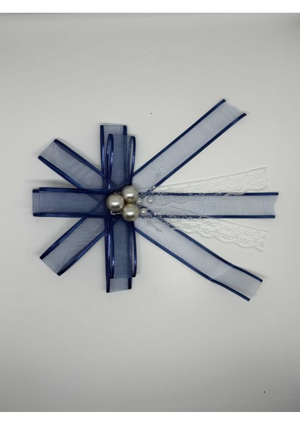 Gelin Bohçası Için Özel Incili 3 Adet Lacivert Bohça Çiçeği fırsatları