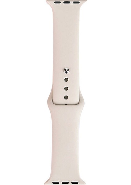 Apple Watch 11 (42MM) Uyumlu Klasik Silikon Kordon Starlight