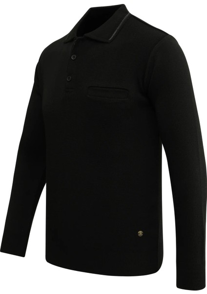 Erkek Polo Yaka Kazak Triko Cepli Çelik Örgü Klasik Kalıp - 5200F fiyatları