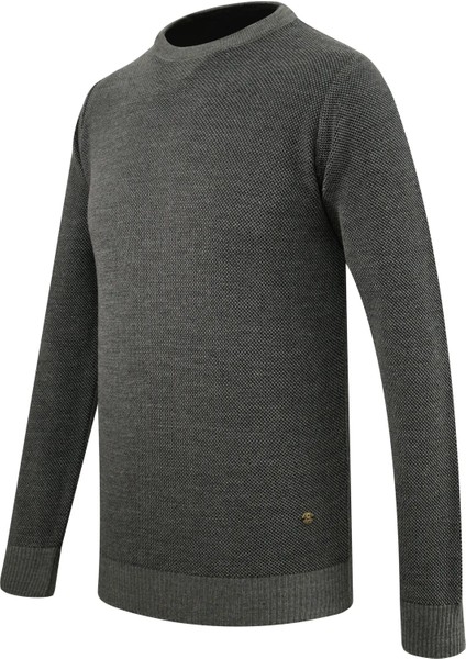 Erkek Sıfır Yaka Kazak Cepli Pike Desen Çelik Örgü Klasik Kalıp - 5214C fiyatları