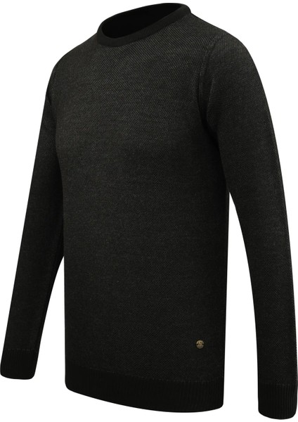 Erkek Sıfır Yaka Kazak Cepli Pike Desen Çelik Örgü Klasik Kalıp - 5214C fiyatları