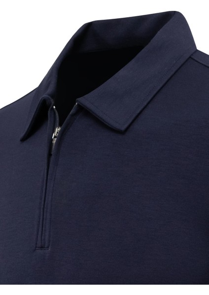 Erkek Polo Yaka Fermuarlı Sweat Düz Renk Klasik Kalıp - 5230F modelleri