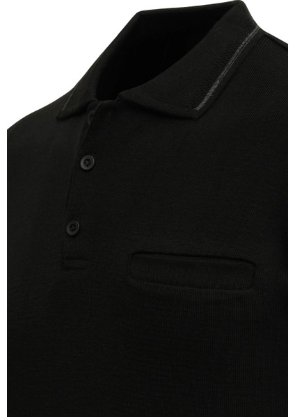 Erkek Polo Yaka Kazak Triko Cepli Çelik Örgü Klasik Kalıp - 5200F modelleri