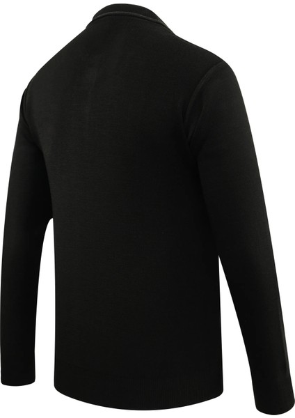 Erkek Polo Yaka Kazak Triko Cepli Çelik Örgü Klasik Kalıp - 5200F fırsatları