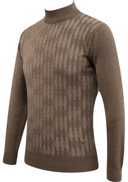 Erkek Yarım Balıkçı Kazak Desenli Çelik Örgü Klasik Kalıp - 5207B fiyatları