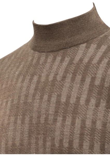 Erkek Yarım Balıkçı Kazak Desenli Çelik Örgü Klasik Kalıp - 5207B modelleri