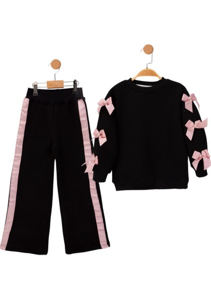 Kurdele Detaylı Üç Ip Kız Çocuk Takım