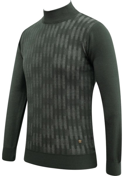 Erkek Yarım Balıkçı Kazak Desenli Çelik Örgü Klasik Kalıp - 5207B fiyatları