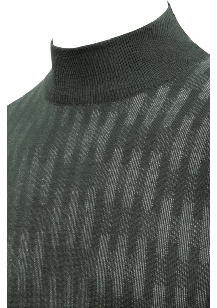 Erkek Yarım Balıkçı Kazak Desenli Çelik Örgü Klasik Kalıp - 5207B modelleri