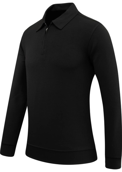 Erkek Polo Yaka Fermuarlı Sweat Düz Renk Klasik Kalıp - 5230F fiyatları
