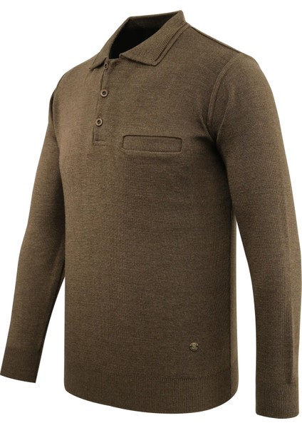 Erkek Polo Yaka Kazak Triko Cepli Çelik Örgü Klasik Kalıp - 5200F fiyatları