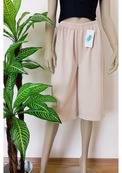Kadın-Erkek Düz Kesim Yumuşak Dokulu Bol Paçalı Bermuda Alt indirimleri