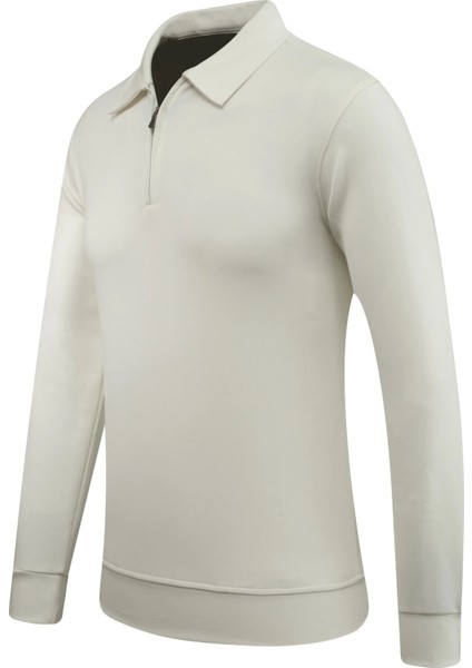 Erkek Polo Yaka Fermuarlı Sweat Düz Renk Klasik Kalıp - 5230F fiyatları