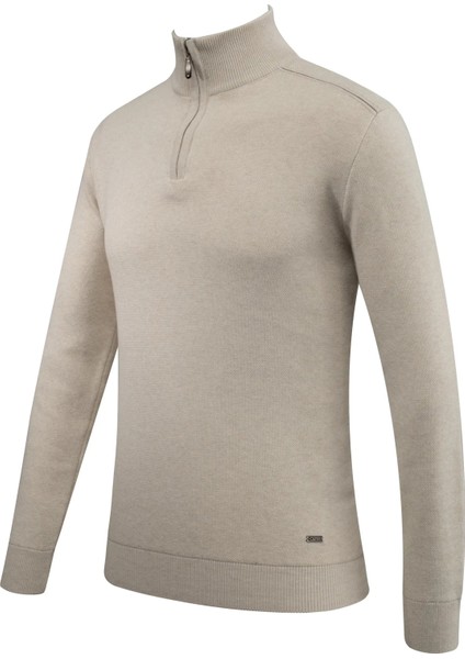 Erkek Fermuarlı Yarım Balıkçı Kazak Triko Düz Renk Klasik Kalıp - 5242B fiyatları