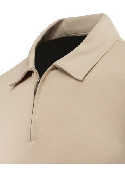 Erkek Polo Yaka Fermuarlı Sweat Düz Renk Klasik Kalıp - 5230F modelleri