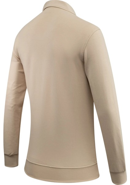 Erkek Polo Yaka Fermuarlı Sweat Düz Renk Klasik Kalıp - 5230F fırsatları