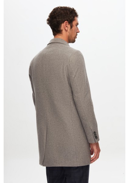 Ds Damat Regular Fit Gri Mono Yaka Kaşe Kaban