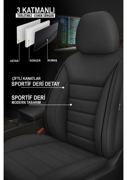 Jet Deri Oto Koltuk Kılıfı (Tofaş Kartal-Şahin-Doğan-Serçe-Tempra Uyumlu) fiyatları