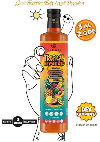 Tropikal Meyve Özü 700 gr Doğal Enerji ve Vitamin Kaynağı Egzotik Meyve Karışımı fiyatları