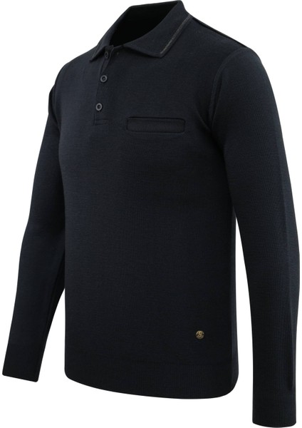 Erkek Polo Yaka Kazak Triko Cepli Çelik Örgü Klasik Kalıp - 5200F fiyatları