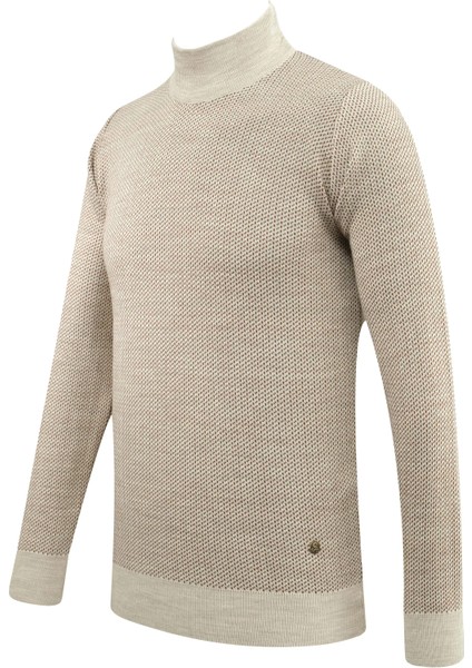 Erkek Yarım Balıkçı Kazak Desenli Çelik Örgü Regular Kalıp - 5206B fiyatları