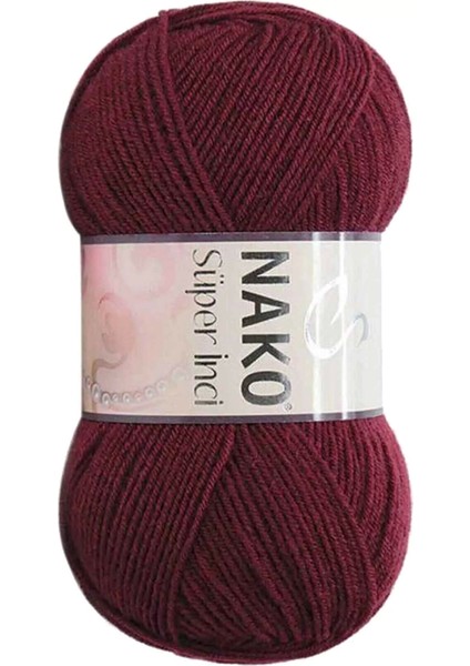 1 Adet Süper Inci El Örgü İpi 100 gr Bordo 999