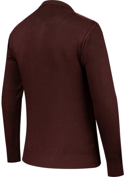 Erkek Polo Yaka Kazak Cepli Kabarmalı Çelik Örgü Klasik Kalıp - 5215F fırsatları