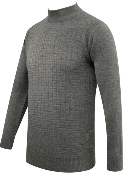 Erkek Yarım Balıkçı Kazak Desenli Çelik Örgü Klasik Kalıp - 5204B fiyatları