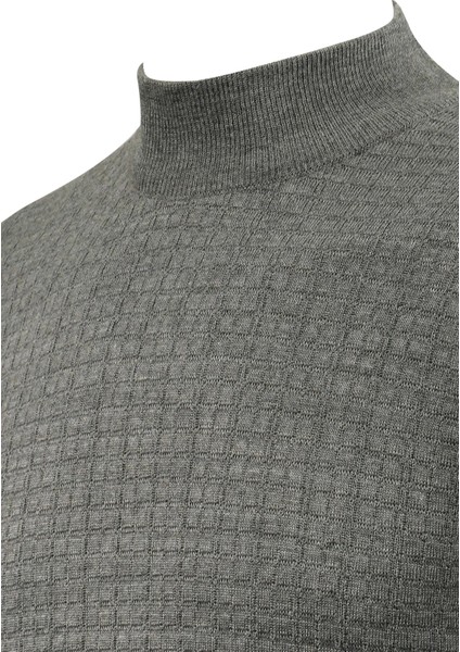 Erkek Yarım Balıkçı Kazak Desenli Çelik Örgü Klasik Kalıp - 5204B modelleri