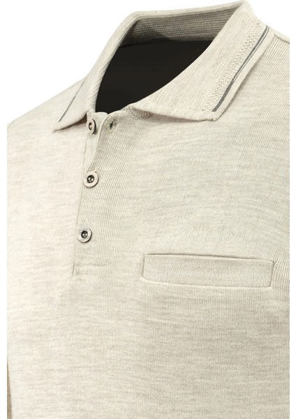 Erkek Polo Yaka Kazak Triko Cepli Çelik Örgü Klasik Kalıp - 5200F modelleri