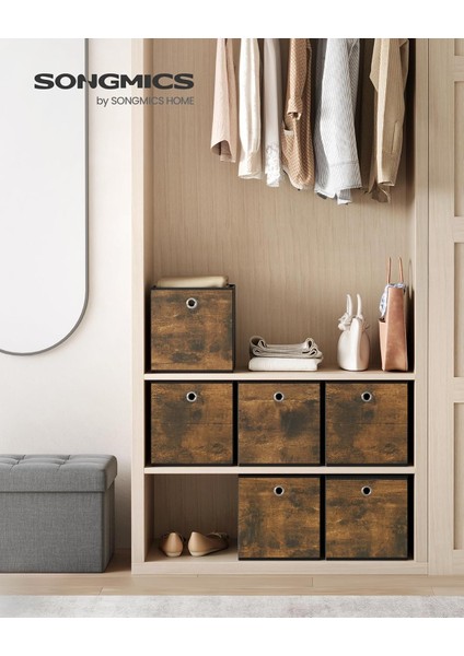 Saklama Kutusu, 6'lı Set, Düzenleme Kutuları, Dokusuz Kumaş, Katlanır Kutu, 26 x 26 x 28 cm fiyatları