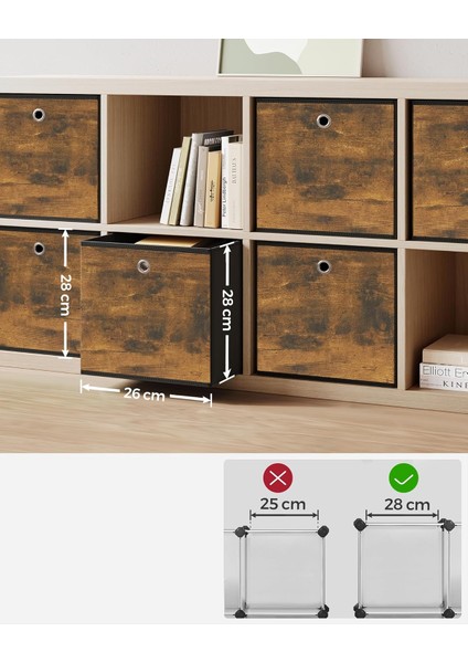 Saklama Kutusu, 6'lı Set, Düzenleme Kutuları, Dokusuz Kumaş, Katlanır Kutu, 26 x 26 x 28 cm modelleri