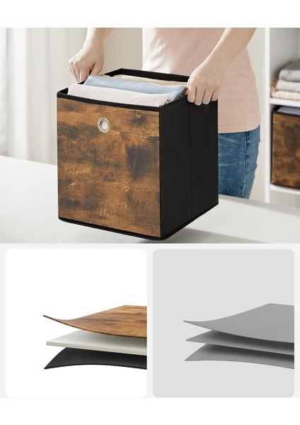 Saklama Kutusu, 6'lı Set, Düzenleme Kutuları, Dokusuz Kumaş, Katlanır Kutu, 26 x 26 x 28 cm indirimleri