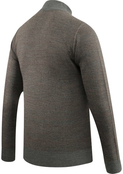 Erkek Yarım Balıkçı Kazak Desenli Çelik Örgü Regular Kalıp - 5206B fırsatları