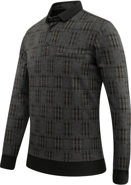 Erkek Polo Yaka Sweat Desenli Cepli Klasik Kalıp - 5231F fiyatları