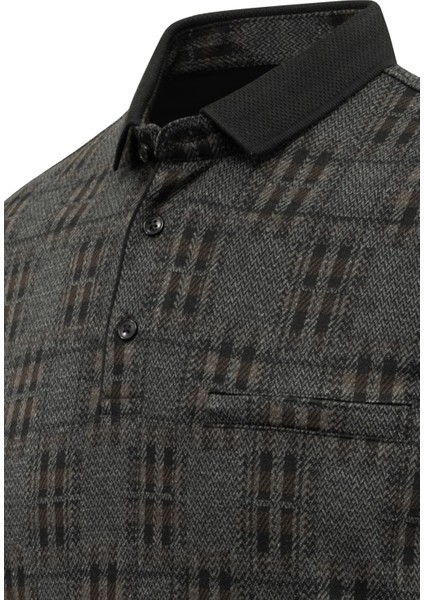 Erkek Polo Yaka Sweat Desenli Cepli Klasik Kalıp - 5231F modelleri