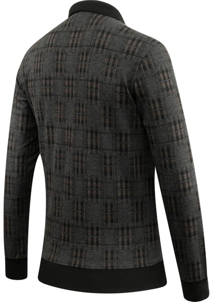 Erkek Polo Yaka Sweat Desenli Cepli Klasik Kalıp - 5231F fırsatları