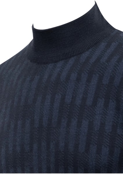 Erkek Yarım Balıkçı Kazak Desenli Çelik Örgü Klasik Kalıp - 5207B modelleri