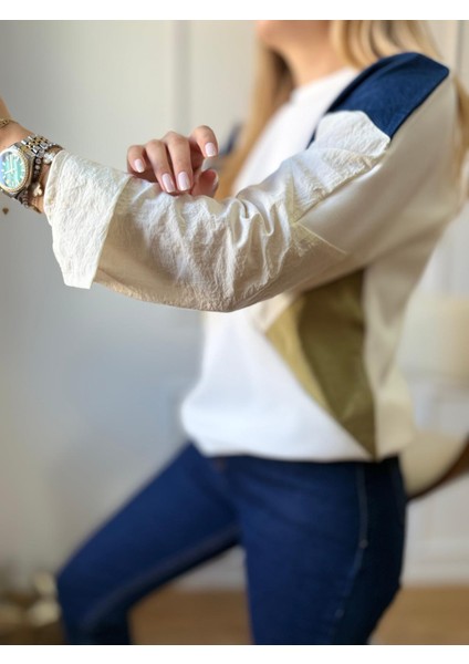 Ekru Paraşüt Detay Sweatshirt indirimleri