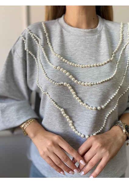 Gri Incili Premium Sweatshirt fırsatları