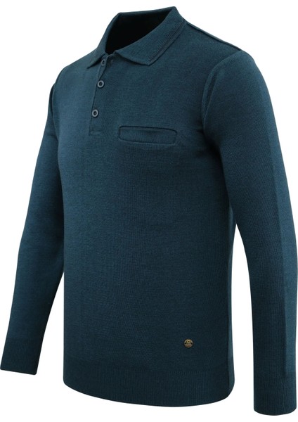 Erkek Polo Yaka Kazak Triko Cepli Çelik Örgü Klasik Kalıp - 5200F fiyatları