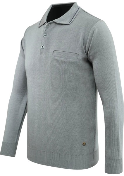 Erkek Polo Yaka Kazak Triko Cepli Çelik Örgü Klasik Kalıp - 5200F fiyatları