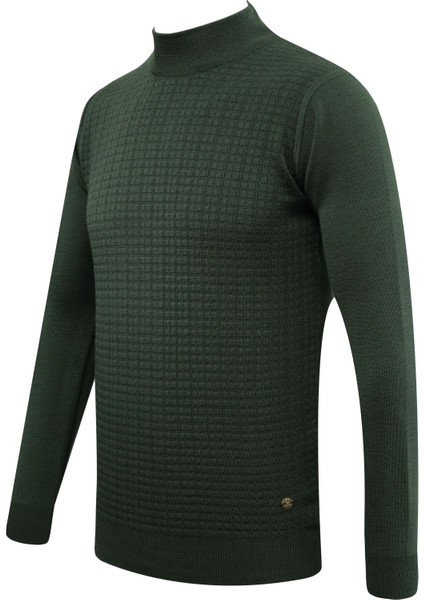 Erkek Yarım Balıkçı Kazak Desenli Çelik Örgü Klasik Kalıp - 5204B fiyatları