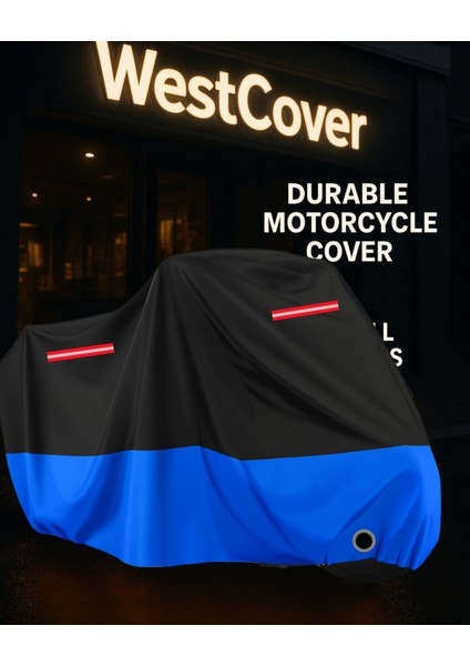 Kuba Matrix 150 Uyumlu (Mavi-Siyah) Kırmızı Reflektörlü Motosiklet Brandası Motor Örtüsü modelleri